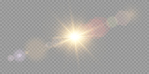 Wall Mural - vector transparent sunlight special lens flare light effect. png