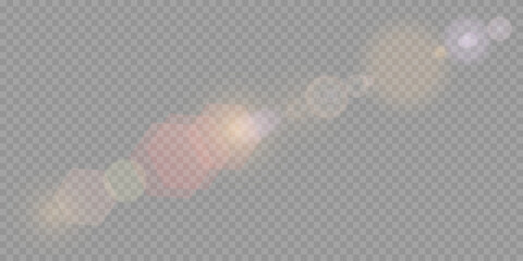 Wall Mural - vector transparent sunlight special lens flare light effect. png
