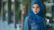 Woman in hijab, Beautiful moslim Woman wear long shawl hijab at office