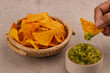 Tortilla or Corn Chips and Guacamole Sauce.