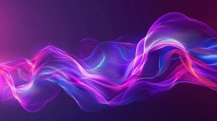 Poster - Abstract flowing neon wave purple background