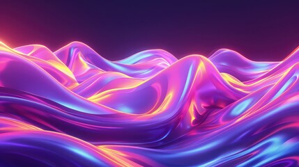 Poster - Abstract flowing neon wave purple background