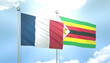 France and Zimbabwe Flag Together A Concept of Realations