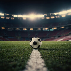 soccer ball on stadium