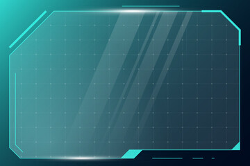 Fototapete - HUD digital futuristic user interface square frame. Sci Fi high tech screen. Game menu touching cyber monitoring dashboard panel. Cyberspace head-up display GUI or FUI information vector sign
