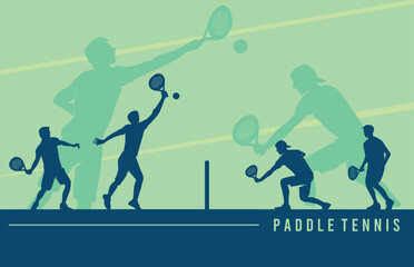 Wall Mural - premium illustration of paddle tennis players playing together best for your digital graphic and pri