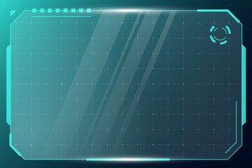 Leinwandbilder - HUD digital futuristic user interface horizontal frame. Sci Fi high tech screen. Gaming menu touching monitoring dashboard panel. Cyberpunk space head up display GUI FUI technology information border