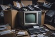 © Алексей Ковалев - pile of old unused computers and vintage CRT monitors