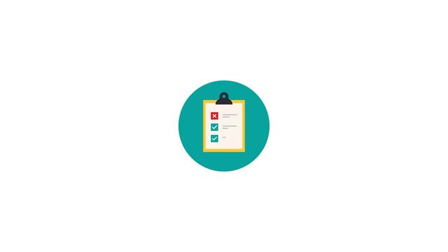 animation of cross and tick marks on business documents on white background. 4k video