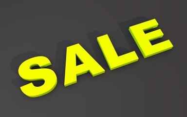 Poster - 3D text SALE on a gray background. Buying or selling.
