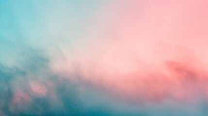 Wall Mural - Dawn Pink to Daylight Blue - A sunrise gradient with a soft mist texture. 