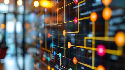 Poster - Business process optimization workshop with flowcharts and diagrams