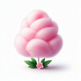 Fototapeta Tulipany - Delicious pink cotton candy isolated on a white background 