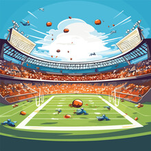 A Stadium Game With Intense Competition Vector Clipart