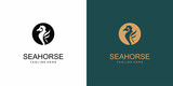 Fototapeta  - Simple seahorse logo design with unique concept| premium vector