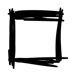 Aufkleber - Doodle Line  Simple Shape Icon. Line Frame Silhouette Monochrome Black Element. Simple Line Icon Isolated on Backdrop. Irregular Childish Hand Drawn Form