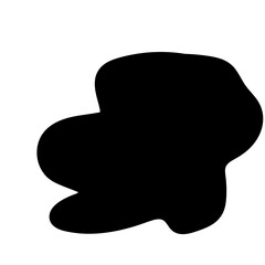 Aufkleber - Doodle Blob Simple Shape Icon. Blot Monochrome Black Element. Simple Abstrct Icon Isolated on Backdrop. Irregular Childish Hand Drawn Form