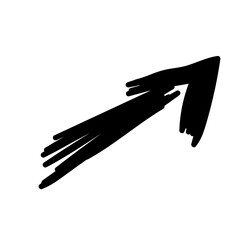 Aufkleber - Doodle Line Arrow Simple Shape Icon. Line Frame Silhouette Monochrome Black Element. Simple Line Icon Isolated on Backdrop. Irregular Childish Hand Drawn Form