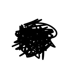 Aufkleber - Doodle Line  Simple Shape Icon. Line Frame Silhouette Monochrome Black Element. Simple Line Icon Isolated on Backdrop. Irregular Childish Hand Drawn Form