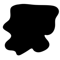 Aufkleber - Doodle Blob Simple Shape Icon. Blot Monochrome Black Element. Simple Abstrct Icon Isolated on Backdrop. Irregular Childish Hand Drawn Form