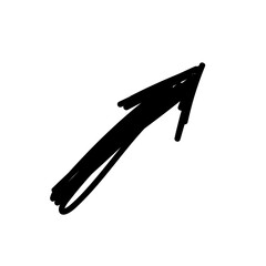 Aufkleber - Doodle Line Arrow Simple Shape Icon. Line Frame Silhouette Monochrome Black Element. Simple Line Icon Isolated on Backdrop. Irregular Childish Hand Drawn Form