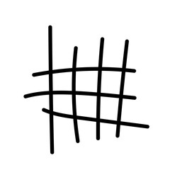 Aufkleber - Doodle Line  Simple Shape Icon. Line Frame Silhouette Monochrome Black Element. Simple Line Icon Isolated on Backdrop. Irregular Childish Hand Drawn Form