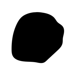 Aufkleber - Doodle Blob Simple Shape Icon. Blot Monochrome Black Element. Simple Abstrct Icon Isolated on Backdrop. Irregular Childish Hand Drawn Form