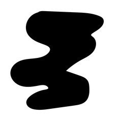 Aufkleber - Doodle Blob Simple Shape Icon. Blot Monochrome Black Element. Simple Abstrct Icon Isolated on Backdrop. Irregular Childish Hand Drawn Form