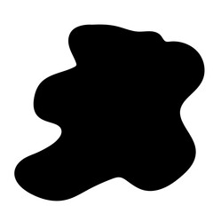 Aufkleber - Doodle Blob Simple Shape Icon. Blot Monochrome Black Element. Simple Abstrct Icon Isolated on Backdrop. Irregular Childish Hand Drawn Form