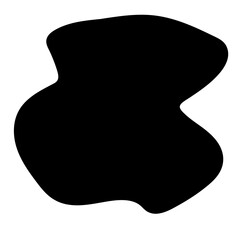 Aufkleber - Doodle Blob Simple Shape Icon. Blot Monochrome Black Element. Simple Abstrct Icon Isolated on Backdrop. Irregular Childish Hand Drawn Form