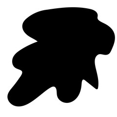 Aufkleber - Doodle Blob Simple Shape Icon. Blot Monochrome Black Element. Simple Abstrct Icon Isolated on Backdrop. Irregular Childish Hand Drawn Form