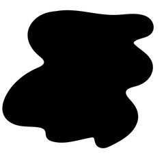 Aufkleber - Doodle Blob Simple Shape Icon. Blot Monochrome Black Element. Simple Abstrct Icon Isolated on Backdrop. Irregular Childish Hand Drawn Form