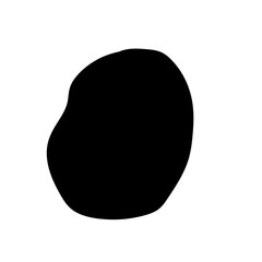 Aufkleber - Doodle Blob Simple Shape Icon. Blot Monochrome Black Element. Simple Abstrct Icon Isolated on Backdrop. Irregular Childish Hand Drawn Form
