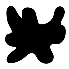 Aufkleber - Doodle Blob Simple Shape Icon. Blot Monochrome Black Element. Simple Abstrct Icon Isolated on Backdrop. Irregular Childish Hand Drawn Form