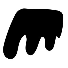 Aufkleber - Doodle Blob Simple Shape Icon. Blot Monochrome Black Element. Simple Abstrct Icon Isolated on Backdrop. Irregular Childish Hand Drawn Form