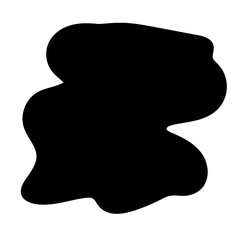 Aufkleber - Doodle Blob Simple Shape Icon. Blot Monochrome Black Element. Simple Abstrct Icon Isolated on Backdrop. Irregular Childish Hand Drawn Form