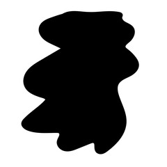 Aufkleber - Doodle Blob Simple Shape Icon. Blot Monochrome Black Element. Simple Abstrct Icon Isolated on Backdrop. Irregular Childish Hand Drawn Form