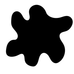 Aufkleber - Doodle Blob Simple Shape Icon. Blot Monochrome Black Element. Simple Abstrct Icon Isolated on Backdrop. Irregular Childish Hand Drawn Form