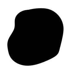 Aufkleber - Doodle Blob Simple Shape Icon. Blot Monochrome Black Element. Simple Abstrct Icon Isolated on Backdrop. Irregular Childish Hand Drawn Form