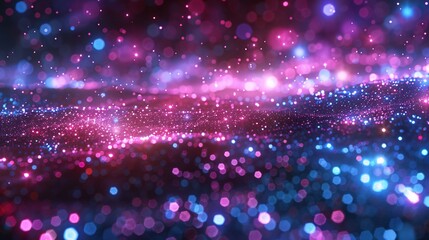 a backdrop of bright neon dots scattered everywhere.