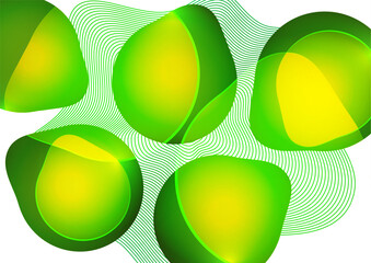 Aufkleber - Set of colorful geometric rounded shapes and lines. Abstract backgrounds for wallpaper, business cards, cover, poster, banner, brochure, header, website. Vector