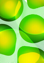 Aufkleber - Set of colorful geometric rounded shapes and lines. Abstract backgrounds for wallpaper, business cards, cover, poster, banner, brochure, header, website. Vector