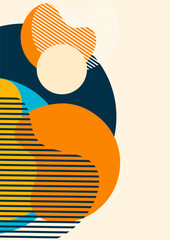 Aufkleber - Geometric abstract background. Design of lines and round shapes. Trendy business template for wallpaper, banner, background or landing. Vector