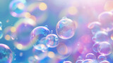 Fototapeta Na sufit - Soap bubbles abstract light illumination, abstract background