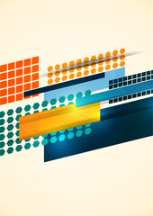 Poster - Modern overlaps of dynamic geometric shapes. Cover for cover, wallpaper, poster, banner, website, flyer. Vector