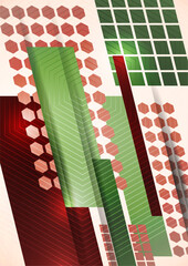 Poster - Modern overlaps of dynamic geometric shapes. Cover for cover, wallpaper, poster, banner, website, flyer. Vector