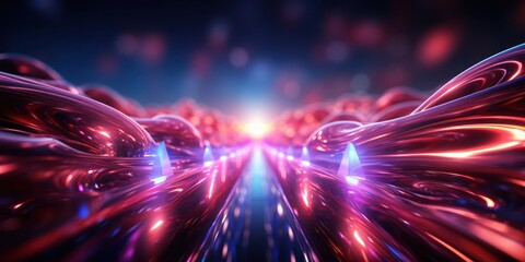 Poster - abstract purple and blue light generative ai