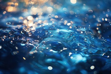 Poster - Close Up of Water Droplets on Surface Generative AI