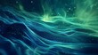 © pkproject - Glowing Green and Blue Abstract Waves, This image can be used to add a unique and artistic touch to any design project, such as a website, social