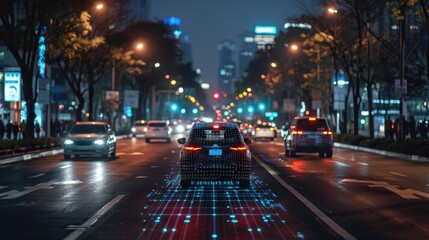 Wall Mural - Cybersecurity protocols for autonomous vehicles, ensuring safe and secure transportation systems